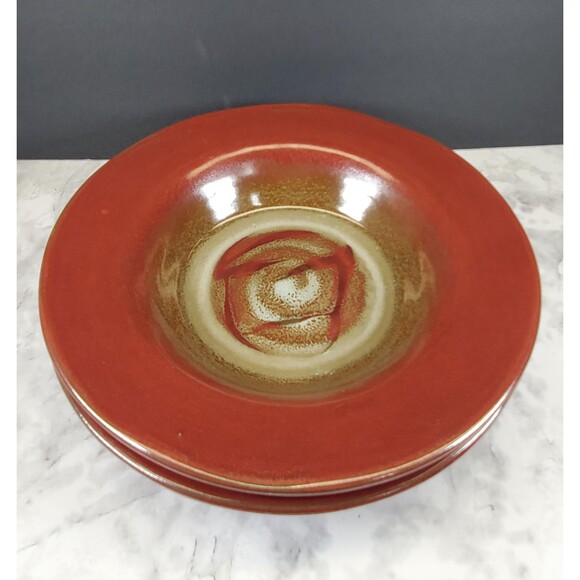 Pfaltzgraff Copper Leaf Rimmed Soup/Pasta Bowls, Set of 2, Rustic Dinnerware - Picture 2 of 10